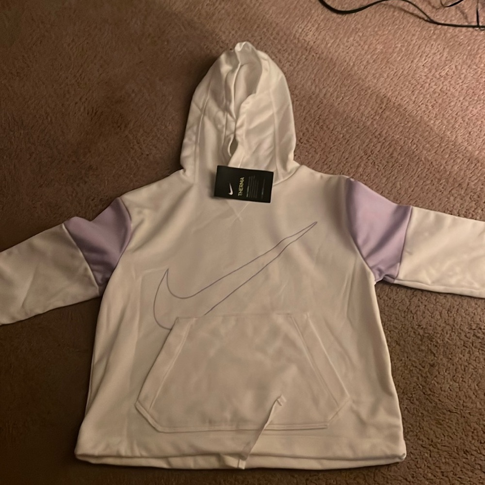 new girls, white dry-fit hoodie, size: medium